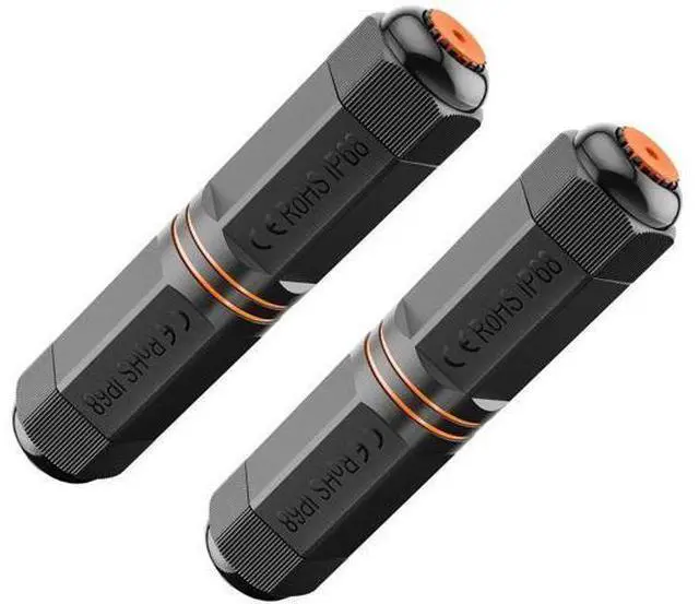 Main image of 2 Pack IP68 Waterproof Shielded Cat6A RJ45 Coupler, 5.3 Inch Female to Female Outdoor Ethernet Cable Extender, Supports 10Gbps, Compatible with Cat5/Cat5e/Cat6/Cat6A LAN Cables