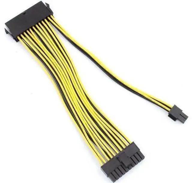 Alt view image 3 of 6 - 30cm 20+4 Pin 24Pin Motherboard Power Extension Cable, 18AWG PSU Extension Cord for BTC Mining Rigs
