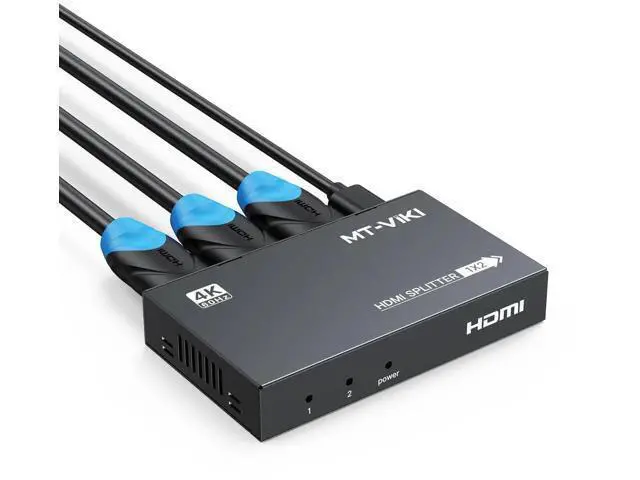 Alt view image 4 of 7 - MT-VIKI 1 in 2 Out HDMI Splitter, HDMI 2.0b 18Gbps 4K@60Hz Video Distributor Supports RGB 4:4:4 & HDCP2.2, Compatible with PS4, Fire Stick, HDTV