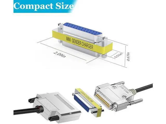 Alt view image 5 of 6 - 6 Pack DB25 Female to Female RS232 Serial Coupler, D-SUB 25Pin Gender Changer Extender Adapter for Industrial Serial Controllers, POS, Testing Equipment