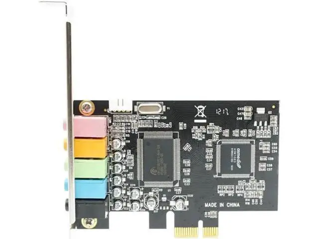 Alt view image 3 of 6 - PCI-E x1 5.1 Channel Digital Sound Card with CMI8738 Chipset, Solid Capacitors PCIe Internal Audio Card for Desktop PC, Supports 3D Surround, Recording & Playback