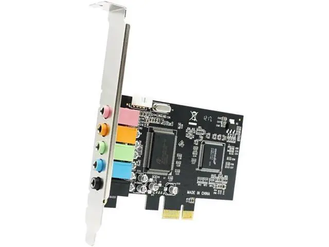 Alt view image 2 of 6 - PCI-E x1 5.1 Channel Digital Sound Card with CMI8738 Chipset, Solid Capacitors PCIe Internal Audio Card for Desktop PC, Supports 3D Surround, Recording & Playback