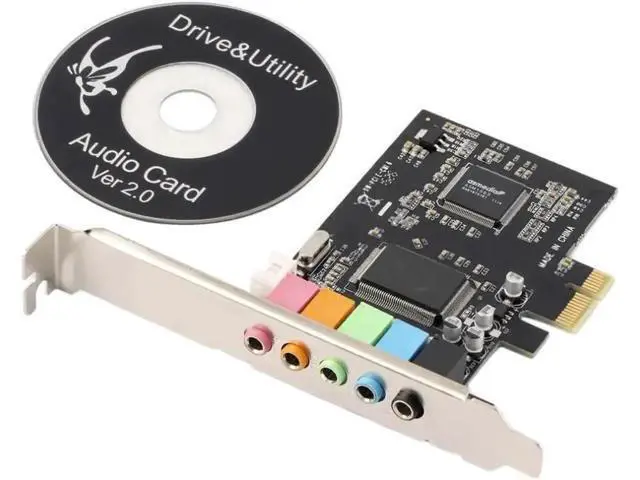 Alt view image 4 of 6 - PCI-E x1 5.1 Channel Digital Sound Card with CMI8738 Chipset, Solid Capacitors PCIe Internal Audio Card for Desktop PC, Supports 3D Surround, Recording & Playback