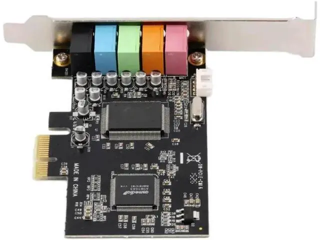 Alt view image 5 of 6 - PCI-E x1 5.1 Channel Digital Sound Card with CMI8738 Chipset, Solid Capacitors PCIe Internal Audio Card for Desktop PC, Supports 3D Surround, Recording & Playback