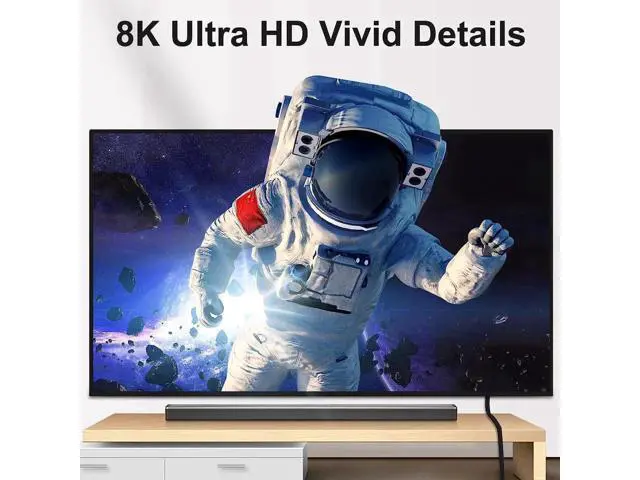 Alt view image 6 of 7 - 8K DisplayPort 1.4 Cable 16.4Feet, DP Cord (8K@60Hz 4K@144Hz 1080P@240Hz 2K 32.4Gbps) HBR3 HDCP HDR,FreeSync G-Sync,Braided Display Port for Laptop, PC, Projector, TV, Gaming Monitor