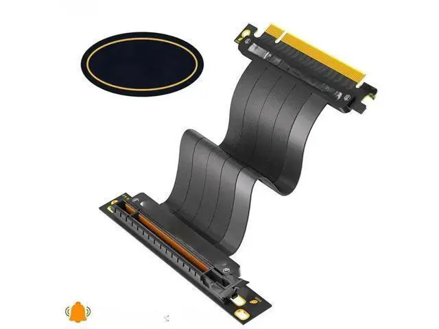 Alt view image 2 of 3 - 30cm PCIe 4.0 X16 GPU Riser Cable, 90 Degree 64Gbps High Speed Shielded Flexible PCI Express 16x Extension Cable for Graphics Card, Black