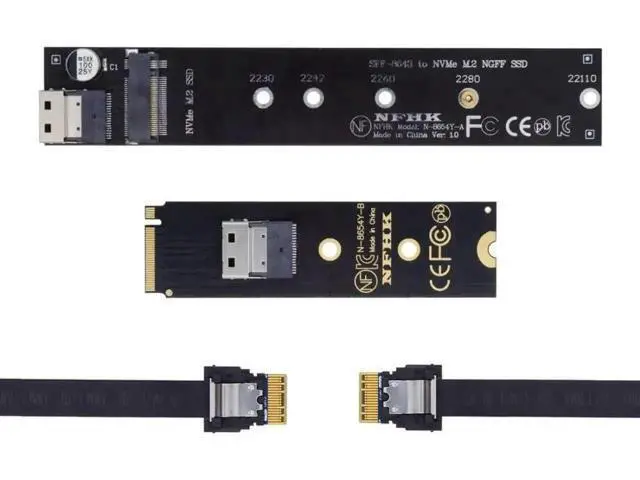 Alt view image 5 of 7 - 40cm M.2 NVMe NGFF M-Key Male to Female Extension Cable with SFF-8654 Connector, Compatible with Motherboard 2280 22110 NVMe SSD