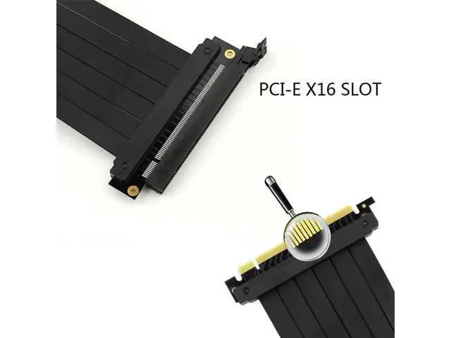 Alt view image 2 of 3 - PCIe 4.0 X16 180 Degree Flexible GPU Riser Cable, 20cm High Speed PCI Express Extender Card for Vertical Graphics Card Mount