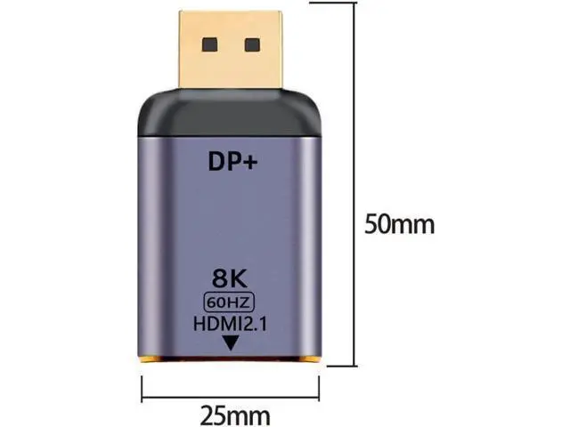 Alt view image 3 of 3 - DP 1.4 Male to HDMI 2.0 Male Cable Adapter, Uni-Directional DisplayPort to HDMI Cord Supports 8K@60Hz UHD 4K Video Audio for Monitor PC Laptop GPU HDTV Projector