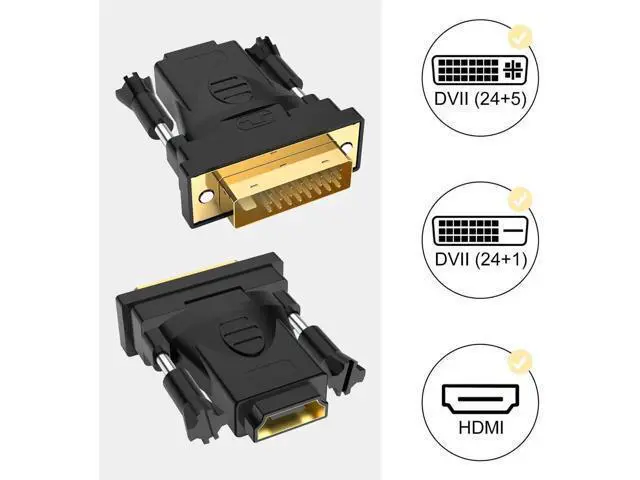 Alt view image 2 of 7 - 4 Pack Gold-Plated DVI Male to HDMI Female Bi-Directional Adapter, DVI HDMI Converter Support 4K, 3D Video, ARC & DP Ethernet for Monitor, PC, Graphics Card, TV