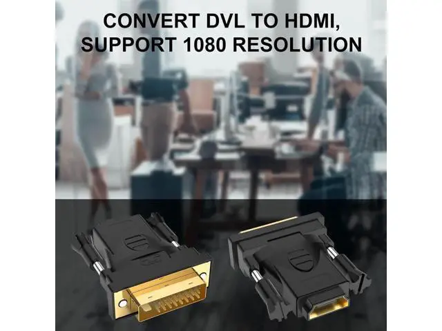 Alt view image 4 of 7 - 4 Pack Gold-Plated DVI Male to HDMI Female Bi-Directional Adapter, DVI HDMI Converter Support 4K, 3D Video, ARC & DP Ethernet for Monitor, PC, Graphics Card, TV