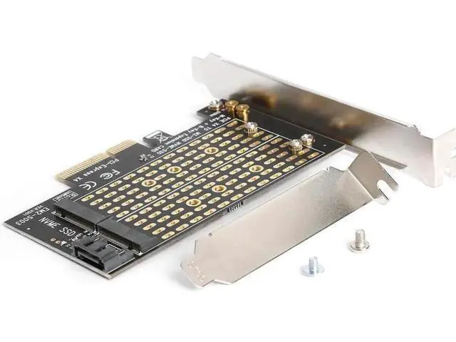 Alt view image 2 of 5 - M.2 M+B Key to PCIe 3.0 X4 Expansion Card, Dual Protocol NVMe & SATA NGFF SSD PCI-E Adapter Converter, Desktop PC Household Storage Accessory