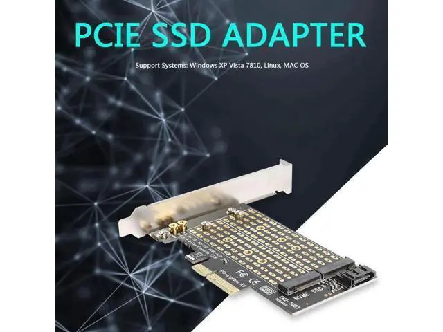 Alt view image 4 of 5 - M.2 M+B Key to PCIe 3.0 X4 Expansion Card, Dual Protocol NVMe & SATA NGFF SSD PCI-E Adapter Converter, Desktop PC Household Storage Accessory