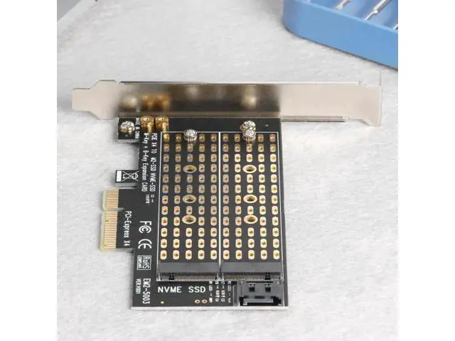Alt view image 5 of 5 - M.2 M+B Key to PCIe 3.0 X4 Expansion Card, Dual Protocol NVMe & SATA NGFF SSD PCI-E Adapter Converter, Desktop PC Household Storage Accessory