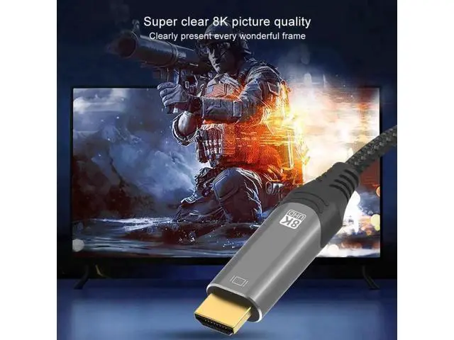 Alt view image 6 of 7 - 10FT HDMI to DisplayPort Cable, Unidirectional HDMI Input to DP Output, 8K & 4K Supported for PS5, Xbox, Mac Mini, PC Monitor