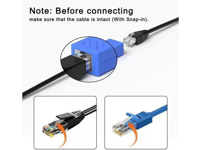 Alt view image 4 of 7 - 20 Pack Blue RJ45 Inline Coupler, Female to Female Ethernet Cable Extender Adapter, Compatible with Cat5 Cat5e Cat6 Cat6a Cat7 Cat8 LAN Cables