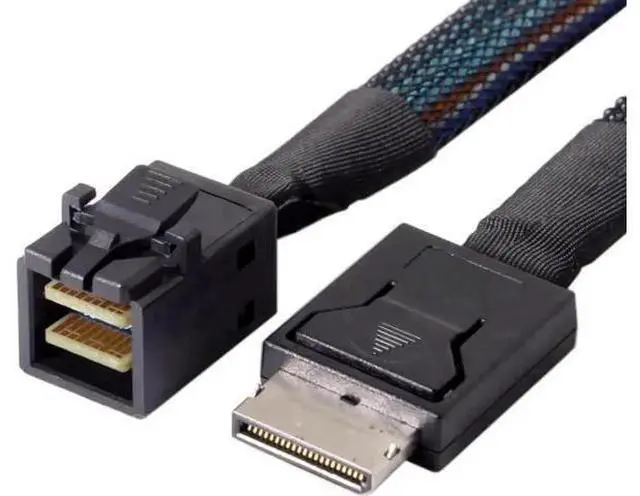 Main image of 1m OCuLink Active Cable, SFF-8611 4i to SFF-8643 Mini SAS High-Speed PCIe Data Cable for NVMe SSD Storage, 100CM