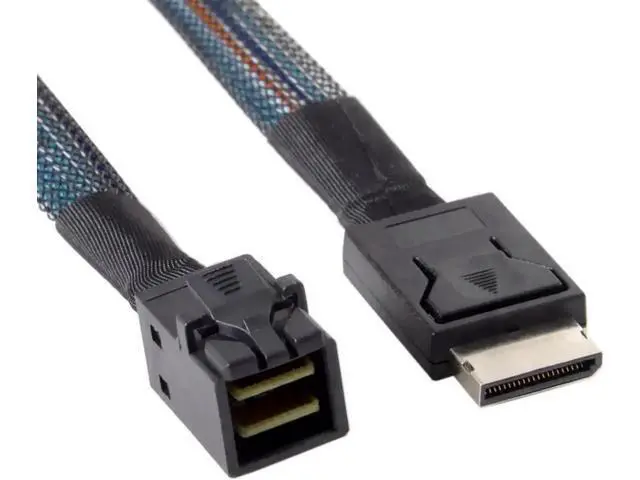 Alt view image 2 of 3 - 1m OCuLink Active Cable, SFF-8611 4i to SFF-8643 Mini SAS High-Speed PCIe Data Cable for NVMe SSD Storage, 100CM
