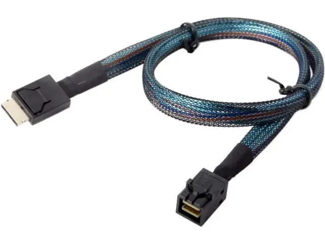 Alt view image 3 of 3 - 1m OCuLink Active Cable, SFF-8611 4i to SFF-8643 Mini SAS High-Speed PCIe Data Cable for NVMe SSD Storage, 100CM