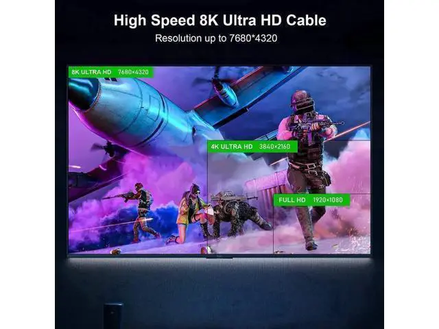 Alt view image 4 of 7 - Ultra AOC High Speed HDMI Cable - 100 Feet - Black, 8K@120Hz, Dynamic HDR, 48Gbps, Fiber Optic, Earc, AOC, Ycbcr 4