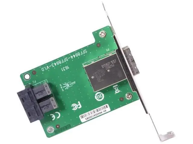 Alt view image 7 of 7 - Mini SAS HD SFF-8644 to Dual SFF-8643 Adapter Card with Full Height Bracket, External SFF8644 to Internal 2 Port SFF8643 Mini SAS Server Data Converter for Storage RAID Card