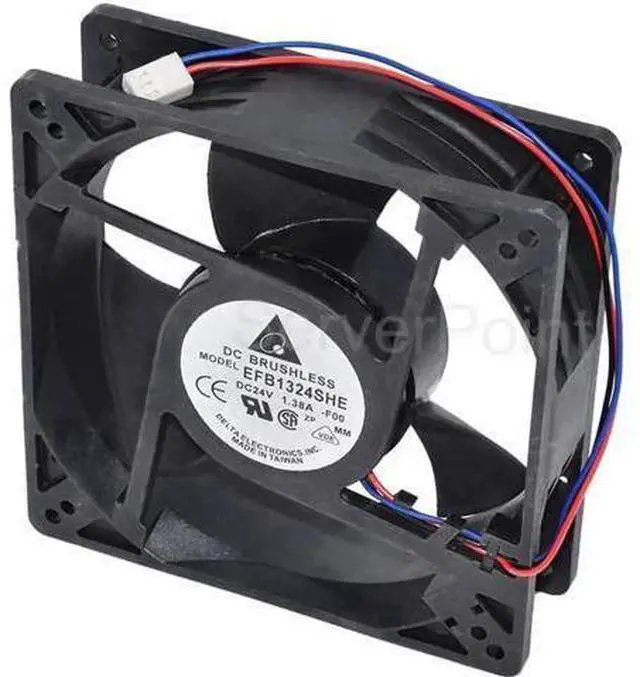 Main image of EFB1324SHE DC 24V 1.38A 3-Wire Server Cooling Fan, 127x127x38mm High Airflow Ball Bearing Axial Fan for Server, Industrial Inverter, Cabinet Equipment