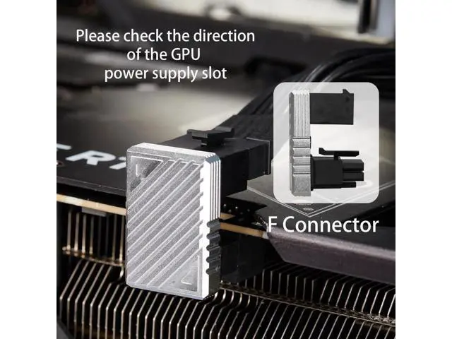 Alt view image 5 of 6 - 180 Degree U-Turn 12VHPWR 16Pin PCIe 5.0 GPU Power Adapter, Silver 12VHPWR Male to Female Angled Connector for RTX 40/50 Series Graphics Card PC Chassis Cable Management