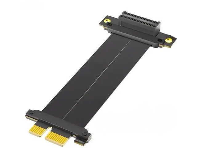 Alt view image 3 of 3 - PCIe 4.0 X1 90 Degree Riser Ribbon Cable, PCI Express Gen4 X1 to X1 High-Speed Extension Adapter Extender Cord