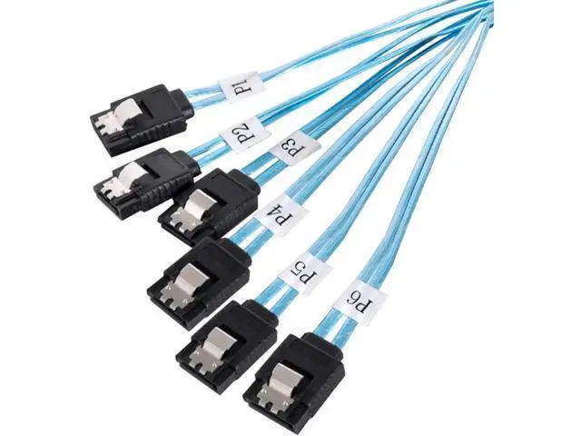 Alt view image 2 of 3 - 100cm Internal 6 SATA 7Pin Male to Male RAID Cable, SATA III 6Gbps Multi Hard Drive Data Cable for SAS Host Server Storage Backplane