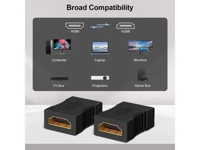 Alt view image 6 of 7 - 10 Pack HDMI 2.1 Female to Female Coupler, Supports 8K@60Hz 4K@120Hz HDR ARC HDCP HDMI Extension Connector for DVD Blu-ray TV Laptop PC Monitor