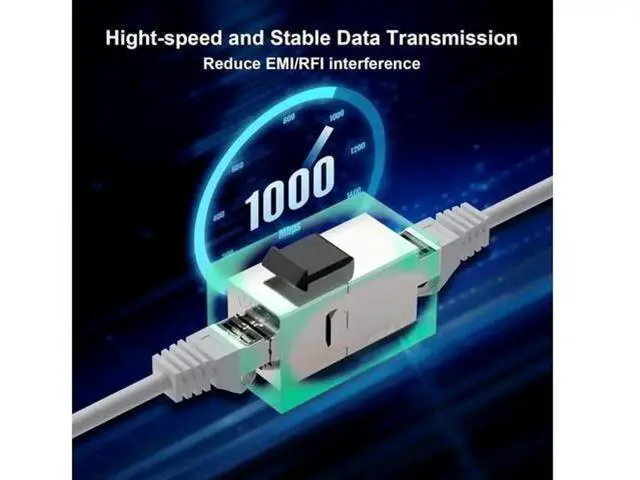 Alt view image 5 of 7 - 10 Pack Silver Shielded Cat6 RJ45 Inline Coupler, STP Female to Female Keystone Insert Ethernet Extension Connector, 10Gbps Network Cable Extender Compatible with Cat6/Cat5e/Cat5