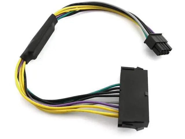 Alt view image 4 of 5 - 2PCS 11 Inch 18AWG ATX 24Pin to 8Pin PSU Power Adapter Cable for Motherboard Connection