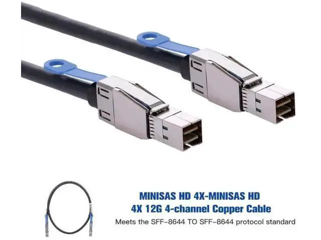 Alt view image 2 of 6 - 0.5M Mini SAS HD Storage Cable, Dual SFF-8644 Male to Male High Density Server RAID Interconnect Cable