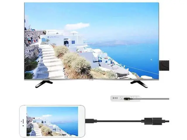 Alt view image 3 of 3 - 2-in-1 USB Female to HDMI Male Mirroring Cable, USB Male Power Supply, Support 1080P HD Screen Casting for HDTV
