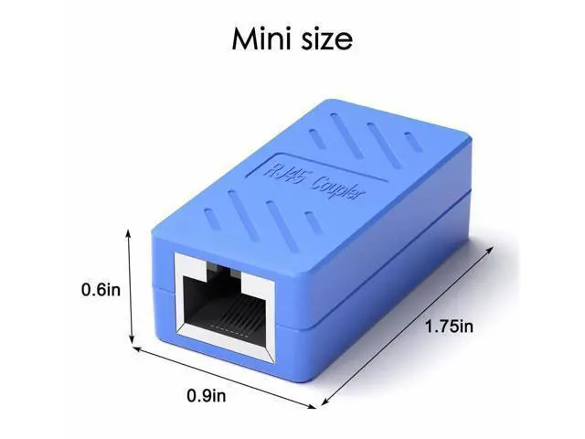 Alt view image 6 of 7 - 10 Pack Blue Ethernet Coupler, Female to Female RJ45 Inline Extender Connector, Cat5e Cat5 Cat6 Cat7 Ethernet Cable Joiner for LAN Cable Extension