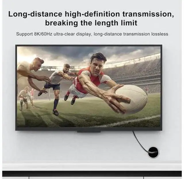 Alt view image 2 of 7 - 8K Fiber Optic HDMI Cables 100Ft, 48Gbps Ultra High Speed HDMI 2.1 Cable, 8K@60Hz 4K@120Hz, Compatible for Playstation 5 PC HDTV, Male-to-Malewith Dual Micro HDMI and Standard HDMI Connectors