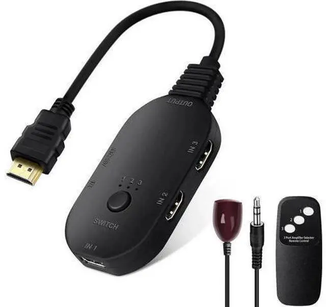 Main image of 3 in 1 Out 8K UHD HDMI 2.1 Switch with IR Remote, 3-Port HDMI Switch Box Hub, Support 8K@60Hz, 3D, 1080P, HDCP 2.3, Compatible with PS5, PS4, Xbox, DVD Player, Fire Stick, TV, PC, Projector