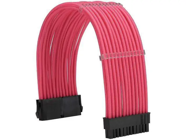 Alt view image 4 of 7 - Pink Braided PSU Sleeved Extension Cable Kit, 18AWG ATX 24Pin + EPS 8Pin + PCIe 8Pin with Cable Combs for Motherboard & Graphics Card