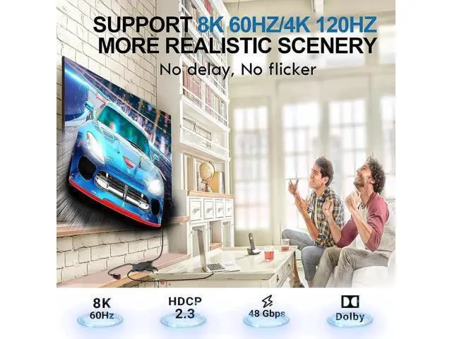 Alt view image 7 of 7 - 3 in 1 Out 8K UHD HDMI 2.1 Switch with IR Remote, 3-Port HDMI Switch Box Hub, Support 8K@60Hz, 3D, 1080P, HDCP 2.3, Compatible with PS5, PS4, Xbox, DVD Player, Fire Stick, TV, PC, Projector