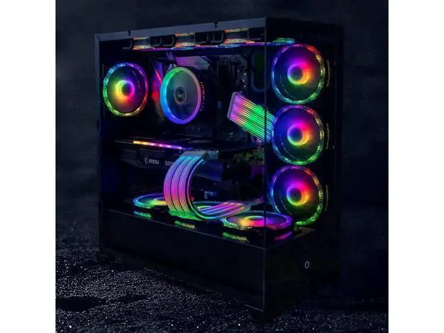 Alt view image 7 of 7 - White 3×8(6+2)Pin ARGB PCIe GPU Extension Cable, Four-Sided Luminous Light Strip, 5V 3-Pin Addressable RGB Sync Strimer Cable for Custom PC Builds
