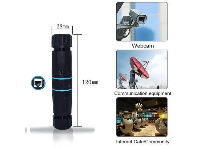 Alt view image 7 of 7 - 2 Pack Black IP68 Waterproof Shielded RJ45 Female to Female Coupler, Pure Copper Outdoor LAN Cable Extension Connector Compatible with Cat5 Cat5e Cat6 Cat7 Cat8 Ethernet Cables
