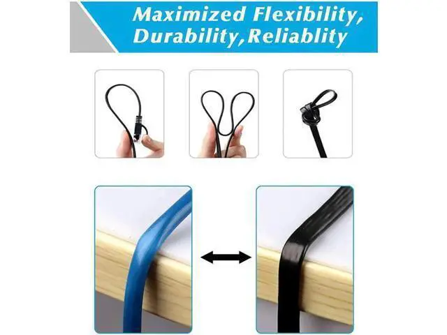 Alt view image 3 of 7 - 30M/100FT Black Flat Cat7 Ethernet Cable, S/FTP Shielded 10Gbps 600MHz RJ45 High Speed Gaming LAN Patch Cord, Slim Flat Network Cable for Xbox PS4 Router Modem Switch POE IP Cameras