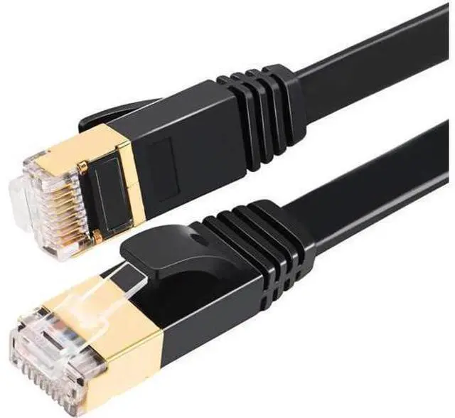 Main image of 30M/100FT Black Flat Cat7 Ethernet Cable, S/FTP Shielded 10Gbps 600MHz RJ45 High Speed Gaming LAN Patch Cord, Slim Flat Network Cable for Xbox PS4 Router Modem Switch POE IP Cameras
