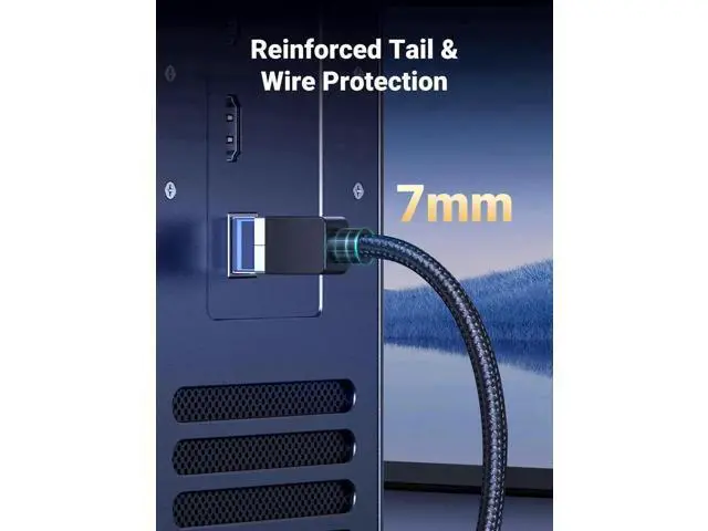 Alt view image 5 of 7 - UGREEN 20FT Braided Cat8 Ethernet Cable, 40Gbps 2000MHz SFTP Shielded 26AWG RJ45 Gaming LAN Network Cord, Heavy Duty Indoor Internet Cable Compatible with Gaming PC, PS3/PS4/PS5, Xbox, Modem, Router
