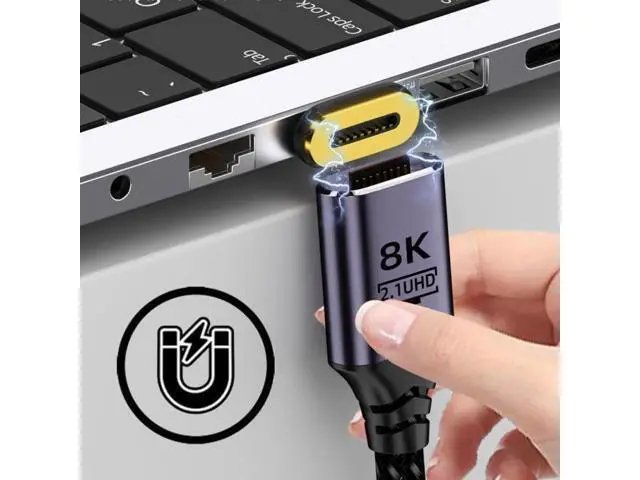 Alt view image 3 of 7 - 200cm Magnetic HDMI 2.1 Cable Type A Male to Male Straight Cord, 8K High Speed for Laptop HDTV Monitor