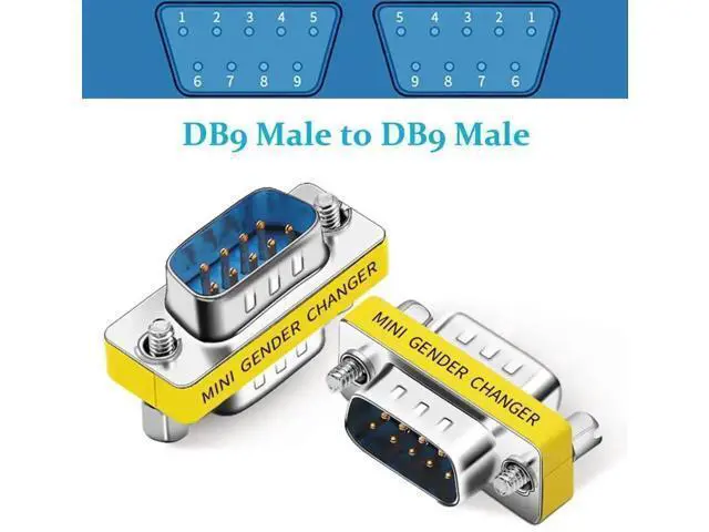 Alt view image 5 of 7 - 6 Pack DB9 Male to Male RS232 Serial Gender Changer, D-SUB 9Pin Serial Port Coupler Extender Adapter for PLC, POS, Testing Instruments & Industrial Equipment