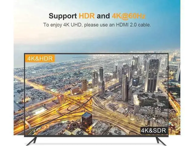 Alt view image 7 of 7 - CableCreation Active DisplayPort 1.4 Male to HDMI 2.0 Female Adapter, Gold-Plated DP to HDMI Converter Supports HDR 4K@60Hz, 2K@144Hz, 1080P@144Hz, AMD Eyefinity Multi-Display