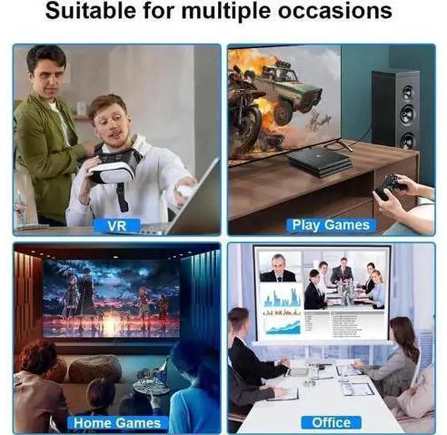 Alt view image 4 of 7 - USB C to DisplayPort 1.4, 8K 60Hz Thunderbolt 4/3 /USB4 to DP Cable 10FT/3M(4K 60Hz 144Hz 120Hz 2K 240Hz) 32.4Gbps HBR3 Alt Mode Adapter for Mac Studio, MacBook Pro, XPS Black