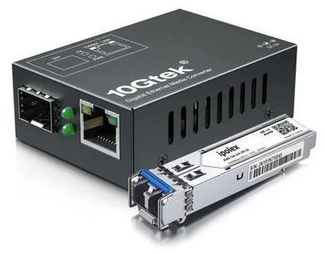 Main image of Gigabit Single Mode LC Fiber to Ethernet Media Converter | Includes A SFP LX Module, SMF, up to 20-km | 10/100/1000M RJ45 to 1000Base-LX SFP | Mini Size 2.71''*1.96''*0.98'' | Plug and Play