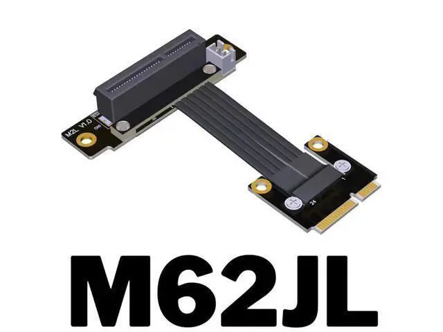 Alt view image 2 of 2 - Mini PCIe to PCIE 4.0 x4 Extension Cable 16G/BPS Gen4 Full Speed Riser mPCIe Wireless Network Card Adapter (M62JL,15cm)